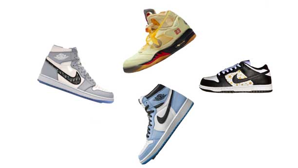 A graphic image of four sneakers